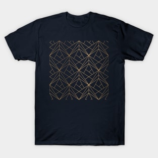 gold geometrical line design pattern T-Shirt